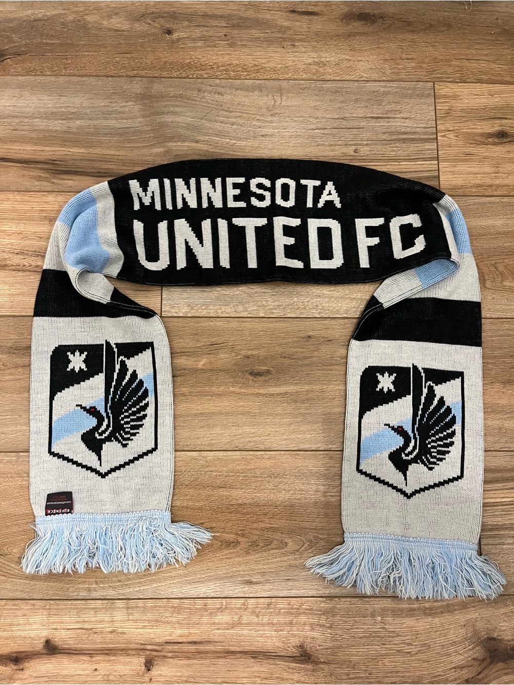 Minnesota United FC Knit Fan Scarf - Black, Light Blue, White